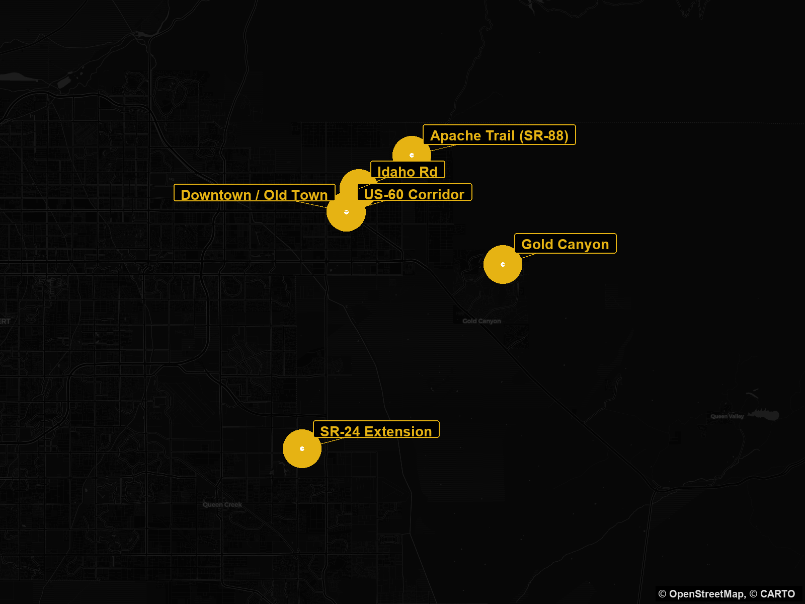 Apache Junction Arizona commercial real estate submarket map